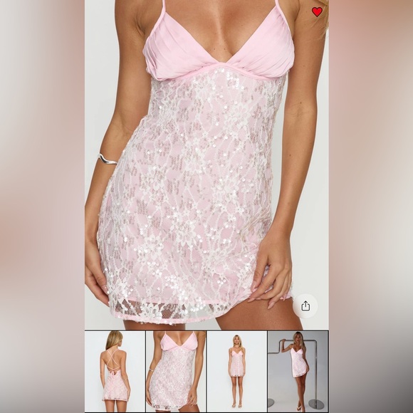 Princess Polly Disco Lace Sequin Lace Mini Dress - Picture 4 of 9